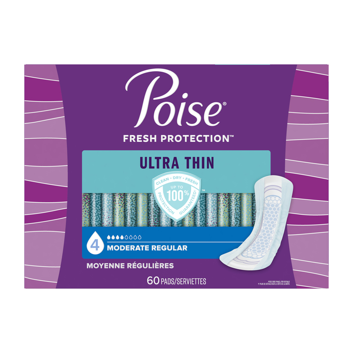 POISE ULTRA THIN MODERATE PAD 3X60CT