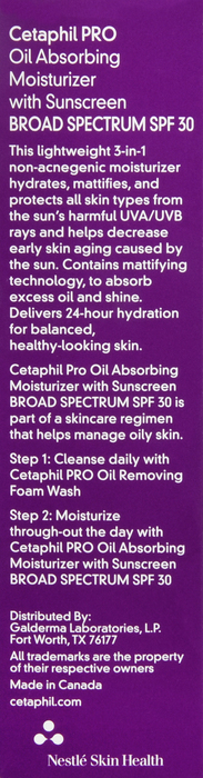 CETAPHIL PRO OIL ABSR MSTR LOT SPF30 4OZ