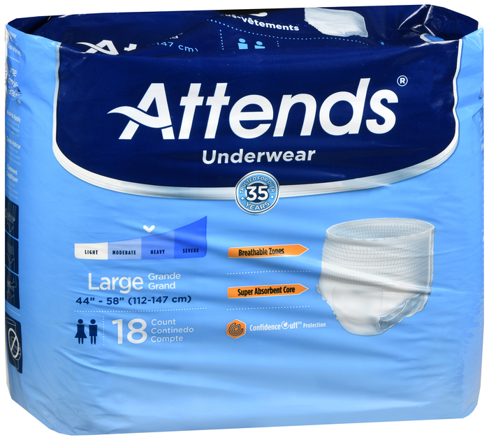 Attends Incontinence Heavy Absorbency Underwear Large 18ct