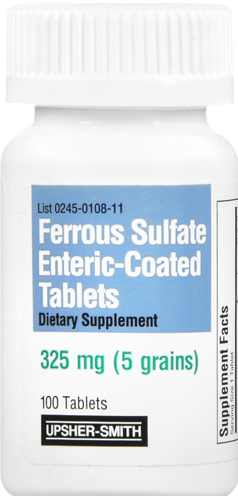 FERROUS SULFATE 325MG EC TAB 100CT U-S