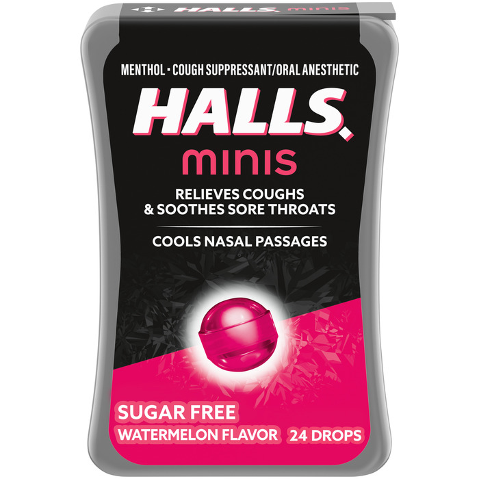 HALLS MINIS SF WATERMELON LOZ 24