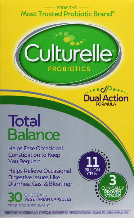 Culturelle Probiotics Dual Action Total Balance Capsules 30ct