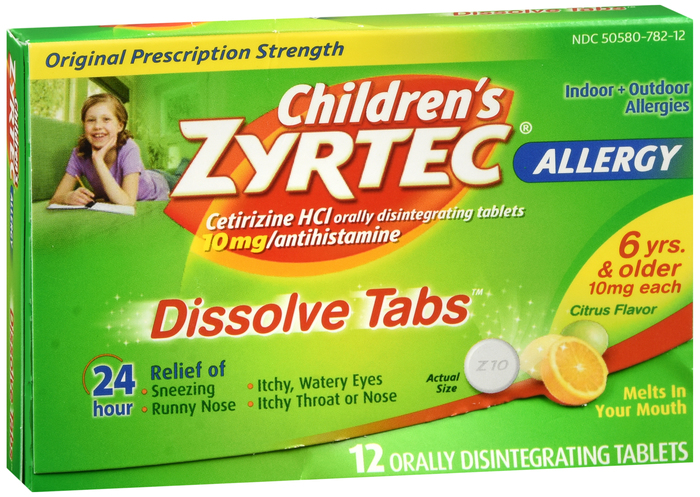 Zyrtec Child Dissolve Tablets Citrus 12ct