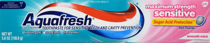 AQUAFRESH SENSITIVE MAXIMUM STRENGTH TOOTHPASTE 5.6OZ