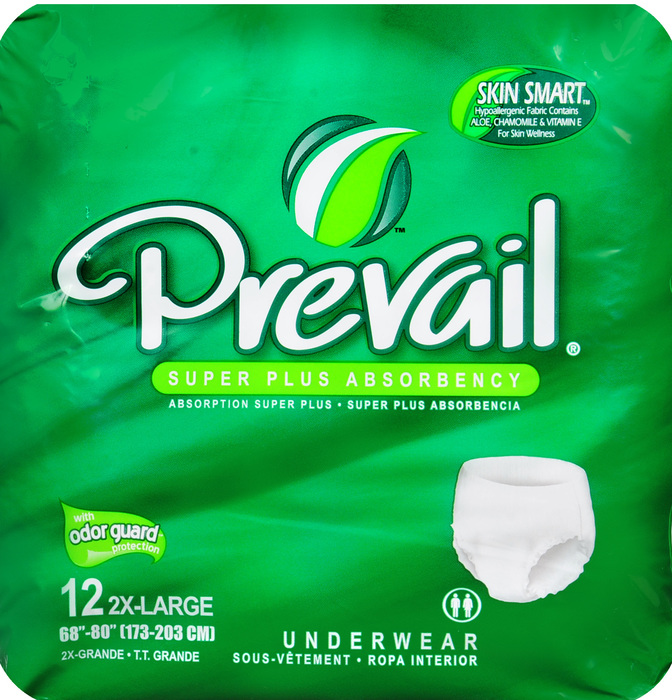 Prevail Underwear 2X-Large Super Plus 68-80" 4x12ct