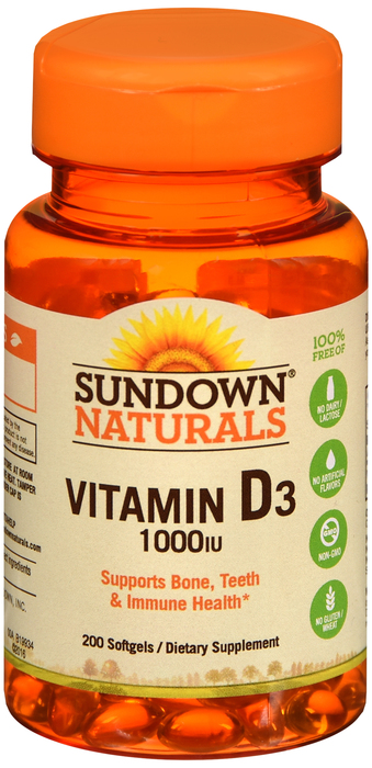 Sundown Vitamin D3 1000IU Softgels 200ct