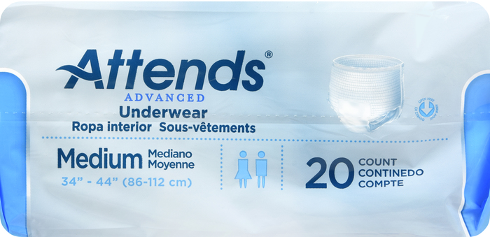 ATTENDS PROTECTIVE UNDERWEAR SUPER PLUS ABSORBENCY MEDIUM 4X20CT