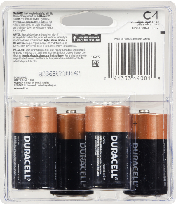 DURACELL COPPERTOP C 4 CT