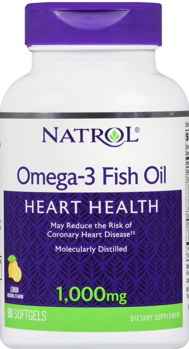 Natrol Omega-3 Fish Oil 1000mg Dietary Supplement Softgels 90ct