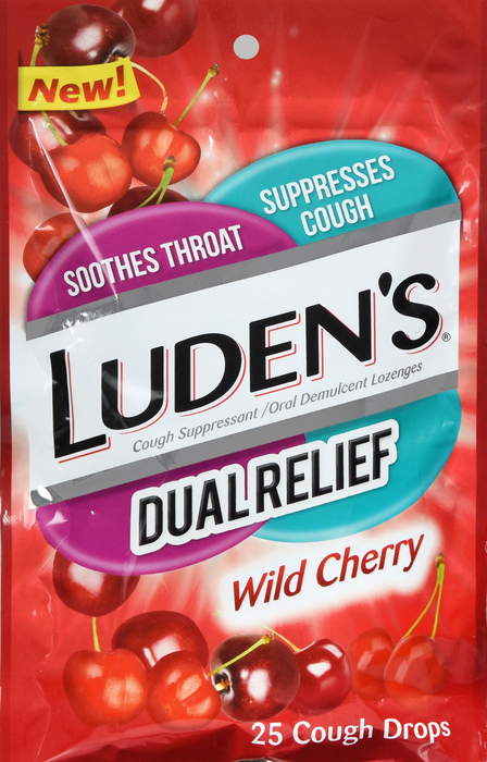 LUDENS DUAL RELIEF WILD CHERRY DROP 25CT