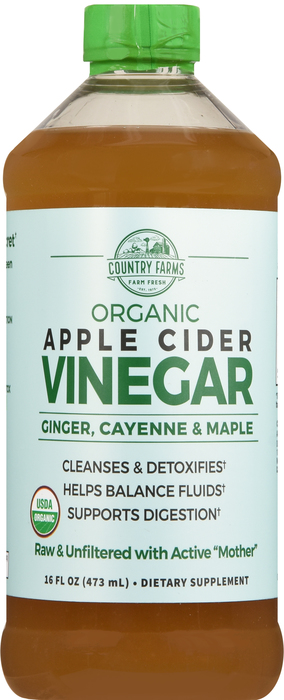 COUNTRY FARMS APPLE CIDER VINEGAR 16OZ