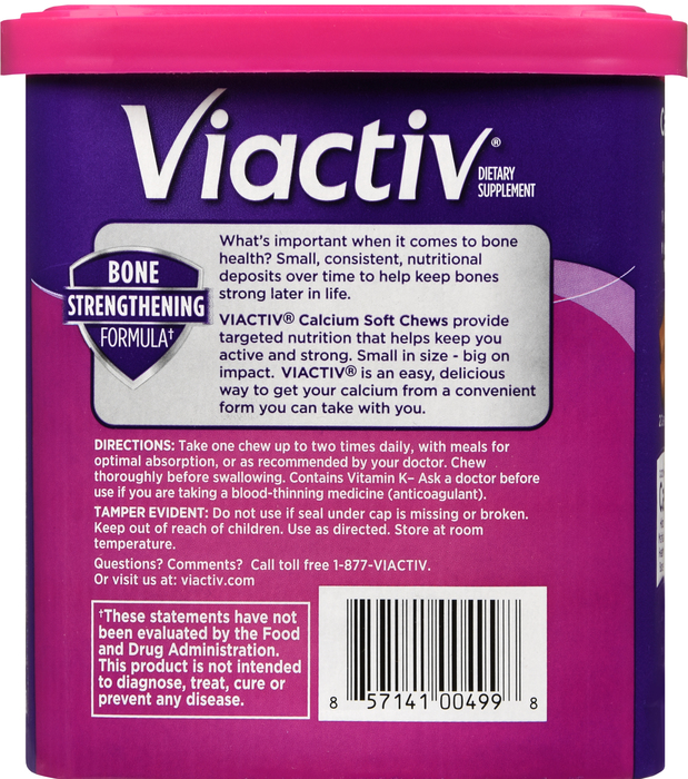 Viactiv Calcium Plus D Chocolate Soft Chews 100ct