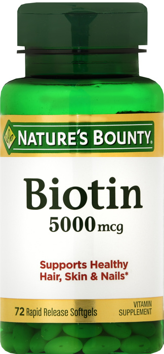 BIOTIN 5000 MCG SOFTGELS 72CT NAT BOUNTY