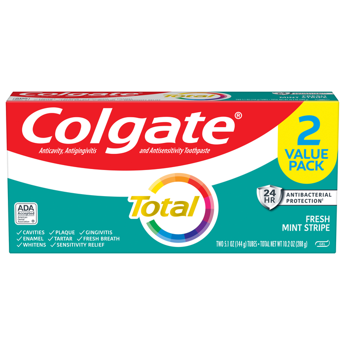 COLGATE TOTAL MNT STRP T/P 2X5.12OZ TWPK