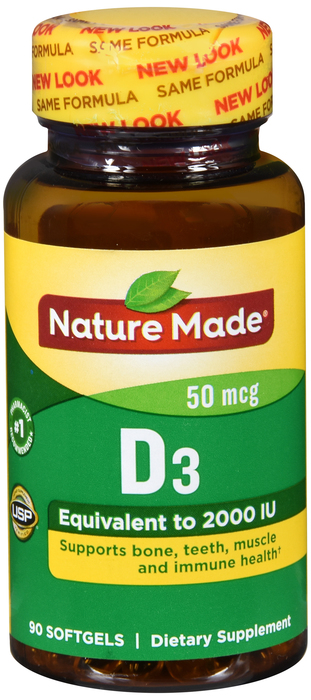 Nature Made VIT D 2000IU LIQUIGEL 90ct