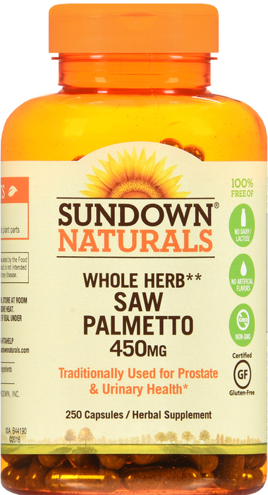 SAW PALMETTO 450MG CAPSULE 250CT SUNDWN