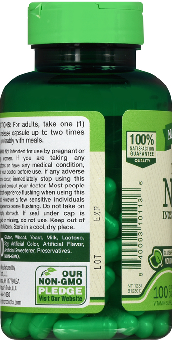 NIACIN FLUSH FREE 500MG CAP 100 NAT TRU