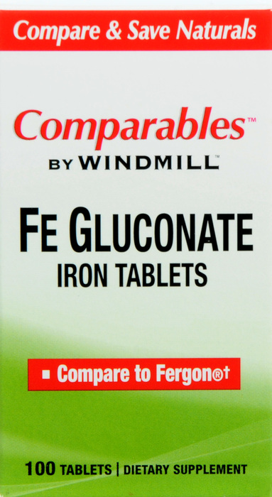 IRON GLUCONATE 27 MG TABLET 100CT WINDML