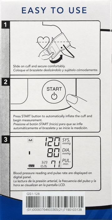 A&D Blood Pressure Digital Auto Wide Cuff No AC UA767F