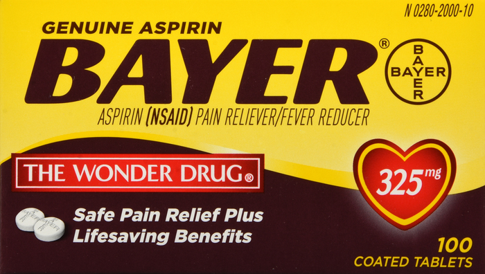 Bayer Aspirin 325mg Pain Reliever/Fever Reducer Coated Tablets 100ct