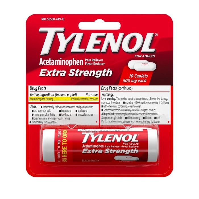 TYLENOL EXTRA STRENGTH CAPLET 12X10CT