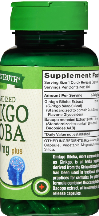 GINKGO BILOBA 120MG CAP 100CT NAT TRUTH