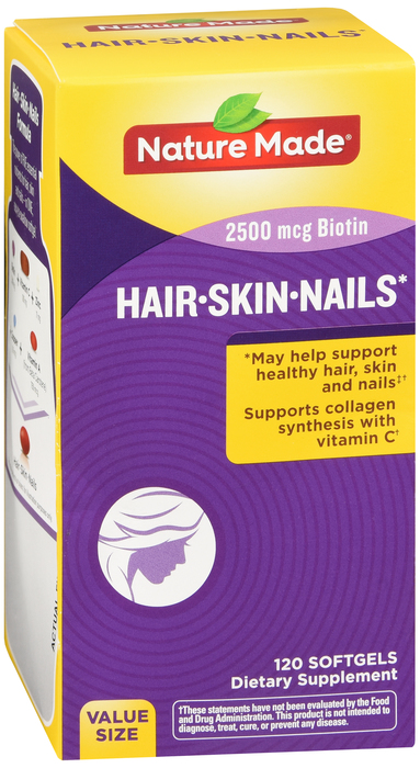 HAIR SKIN NAILS W/BIO SGC 120CT NAT MADE