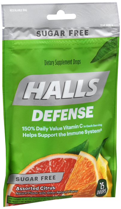 HALLS DEFENSE BAG S/F ASST CITRUS 25CT