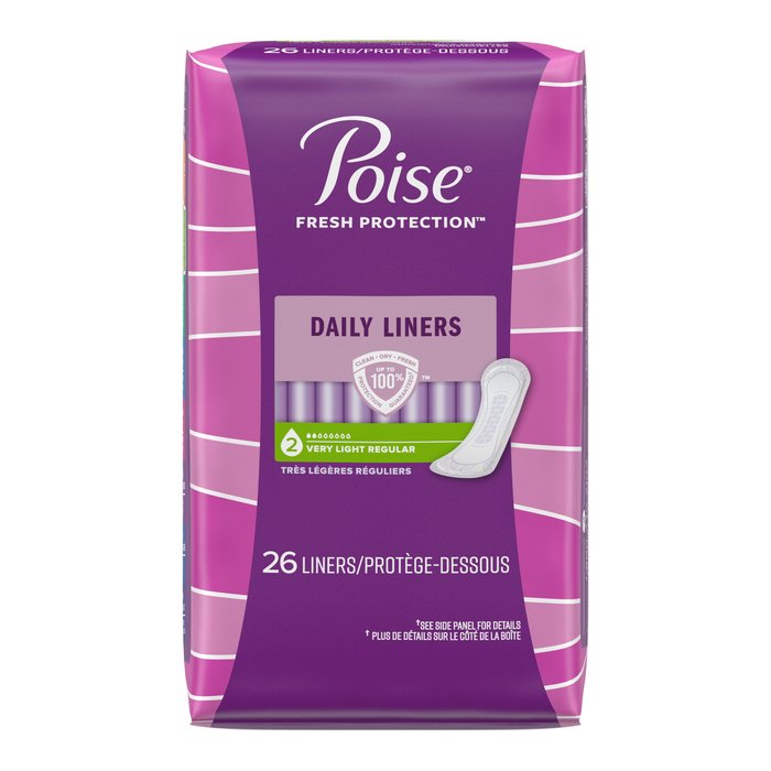 Poise Daily Liners Regular Length Very Light Pantiliners 26ct