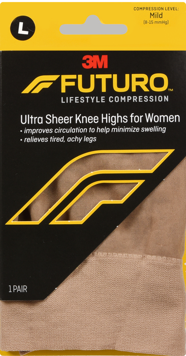 Futuro Women's Ultra Sheer Knee Highs Nude Large 1ct