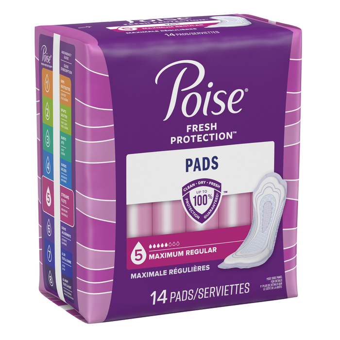 POISE PAD MAXIMUM SIDE SHIELD 6X14CT