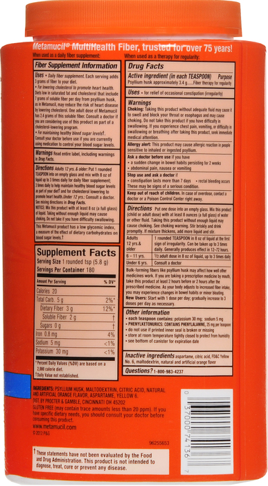 METAMUCIL SMOOTH ORANGE S/F 36.8OZ