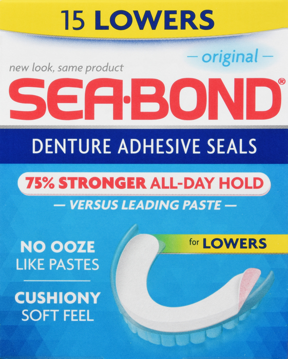 Sea Bond Secure Lower Denture Adhesive Seals 15ct