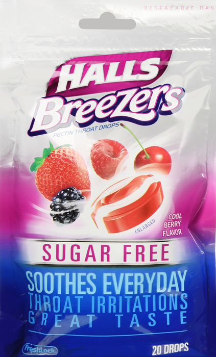 Hall's Breezers Sugar Free, Cool Berry Drops 20ct