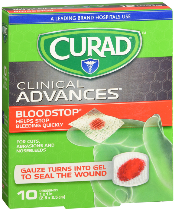 CURAD BLOOD STOP GAUZE 1"X1" 10CT