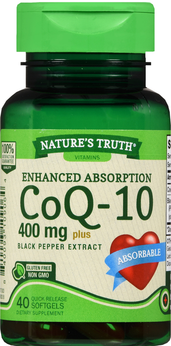 COQ10 400MG + BLK PPR SGC 40CT NAT TRU