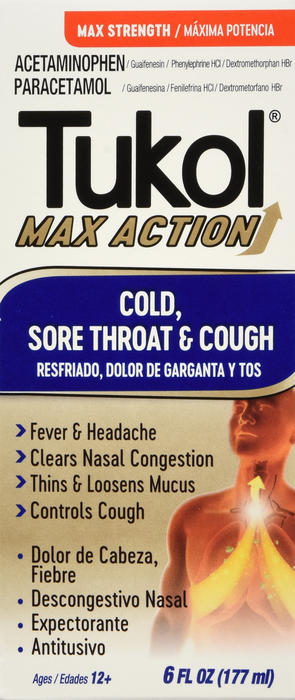 TUKOL MAX ACTION COLD & FLU LIQ 6OZ