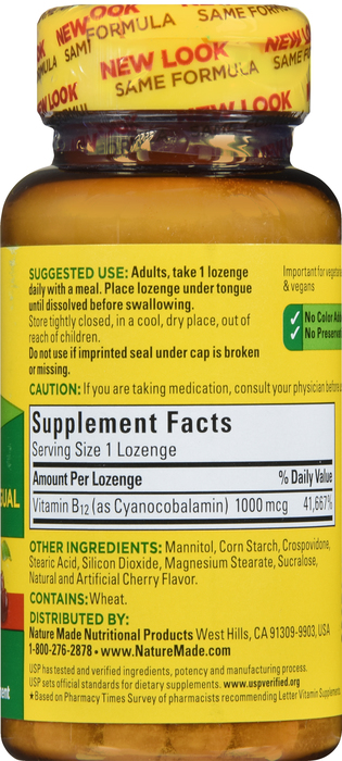 Nature Made Sublingual Vitamin B-12 1000mcg Micro-Lozenges 50ct