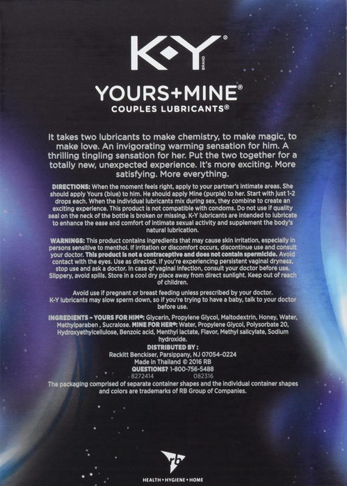 K-Y Yours+Mine Couples Personal Lubricants 3oz