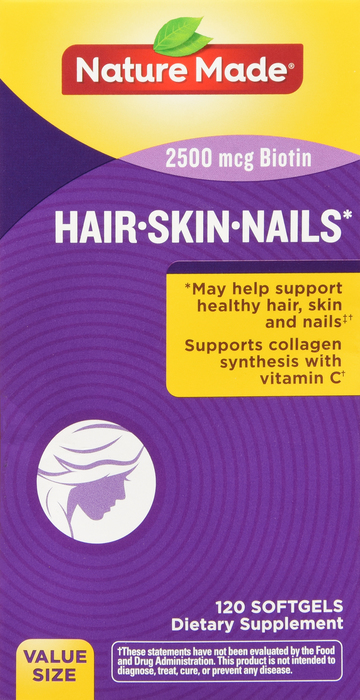 HAIR SKIN NAILS W/BIO SGC 120CT NAT MADE