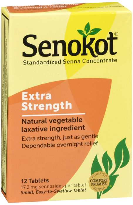 Senokot Extra Strength Natural Vegetable Laxative Tablets 12ct