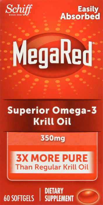 MegaRed Omega-3 350mg Krill Oil Softgels 60ct