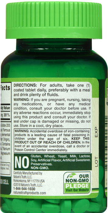 Nature's Truth Iron Ferritin Sulfate 65mg Tablets 120ct