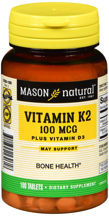 VIT K2 100MCG& D3 1000IU TAB 100CT MASON