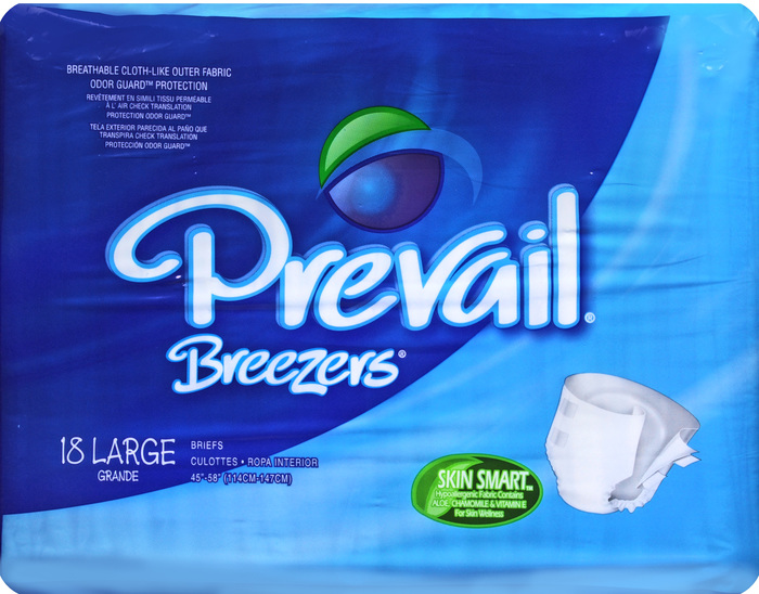 PREVAIL BRIEF BREEZER BREATHABLE LARGE 4X18