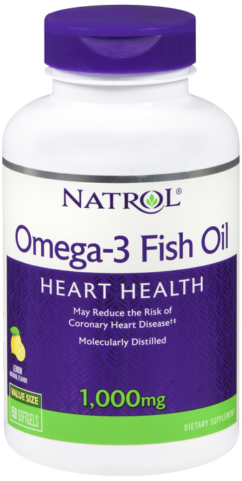 Natrol Omega-3 Fish Oil 1000mg Dietary Supplement Softgels 150ct