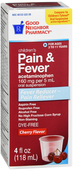 Good Neighbor Pharmacy Children's Pain & Fever Dye-Free Cherry Liquid 4oz