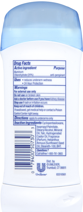 Dove Original Clean Invisible Solid Antiperspirant Deodorant 2.6oz