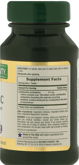 Nature's Bounty Acidophilus Probiotic Tablets 120ct