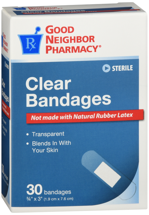 Good Neighbor Pharmacy Clear Bandages Â¾ x 3 inch 30ct